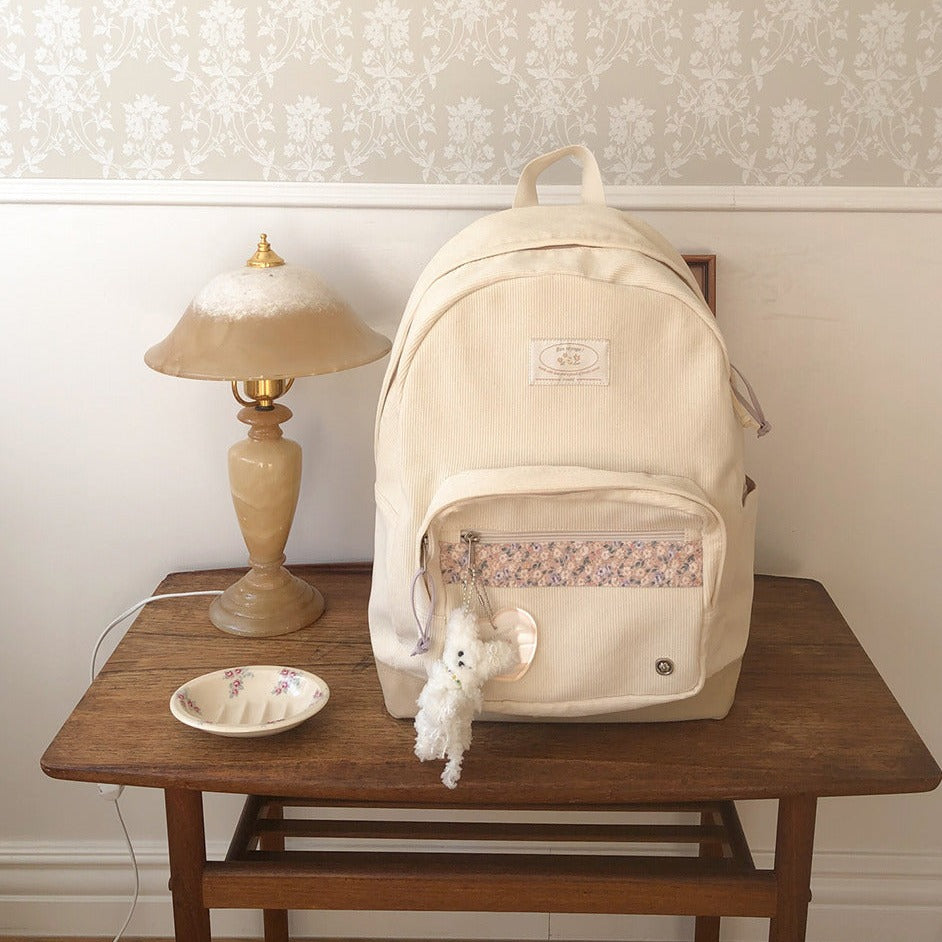 [ovuni] BON VOYAGE BACKPACK - CORDUROY IVORY