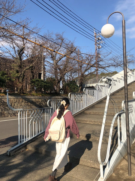 [ovuni] BON VOYAGE BACKPACK - CORDUROY IVORY