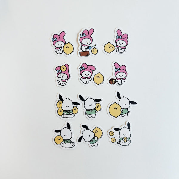 ♡ second morning × sanrio characters ♡ Removable Sticker Tin Case Set