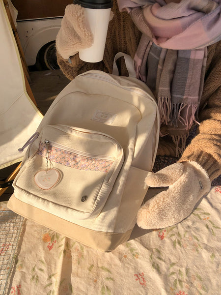 [ovuni] BON VOYAGE BACKPACK - CORDUROY IVORY