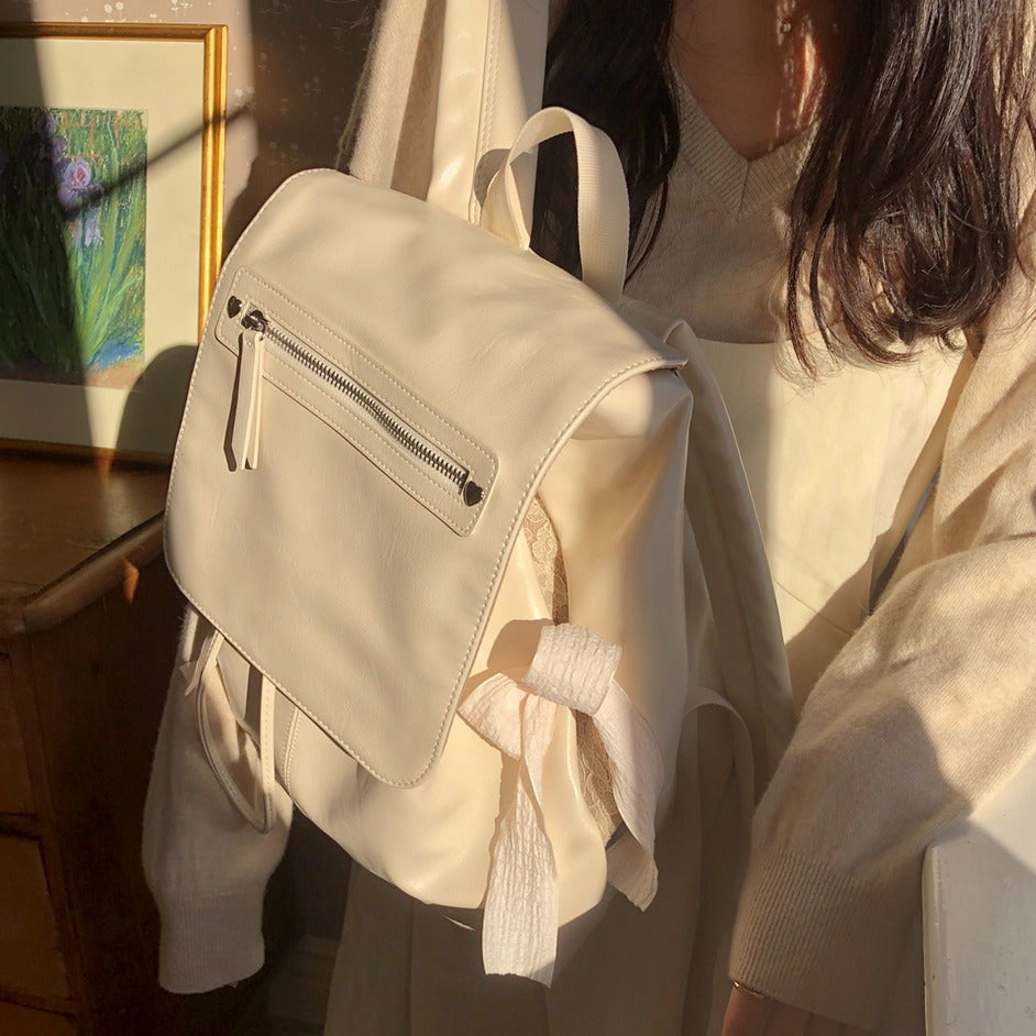 [ovuni] CLASSIC BOW BACKPACK CREAM