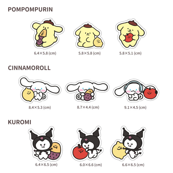 ♡ second morning × sanrio characters ♡ Die-cut Removable Sticker Set