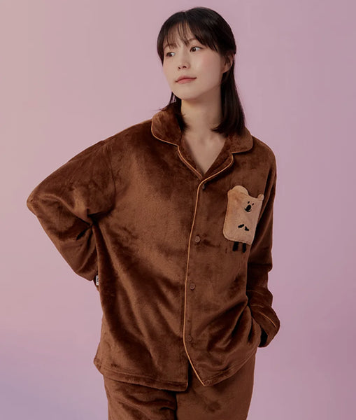 [SPAO X Dinotaeng] Sleeping Pyjama Set (Brown)