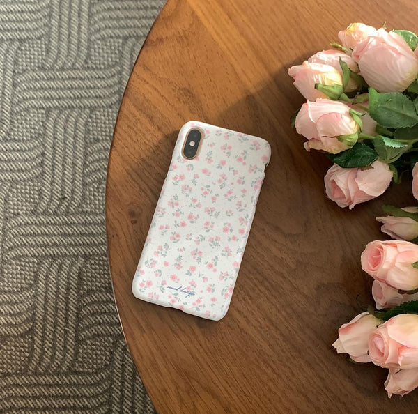 [second boutique] Vintage Flower Cream Hard Phone Case