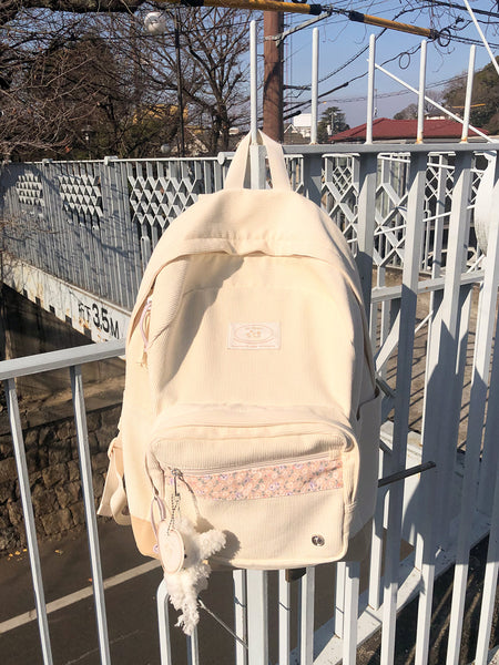 [ovuni] BON VOYAGE BACKPACK - CORDUROY IVORY