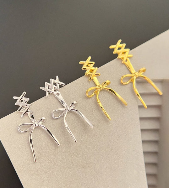 [sora'de] (925silver) Ribbon Earrings