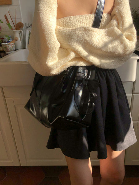 [ovuni] PILLOW RIBBON BAG (BLACK)