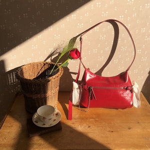 [ovuni] BELTED RIBBON BAG FRENCH RED