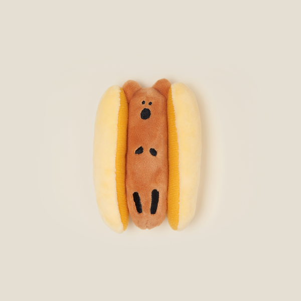 [Dinotaeng] Quokdog Keyring | 熱狗毛絨公仔鑰匙扣