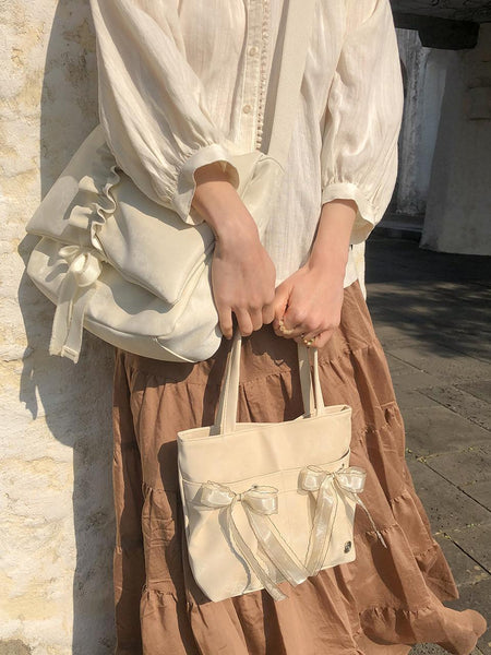 [ovuni] MINI EASY RIBBON BAG SAND BEIGE