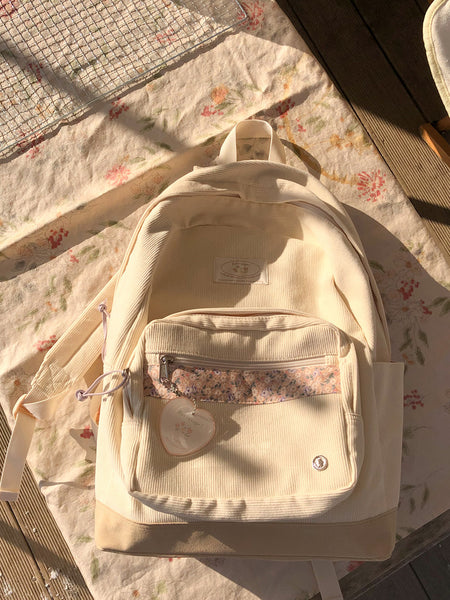 [ovuni] BON VOYAGE BACKPACK - CORDUROY IVORY