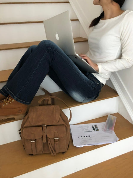 Autumn Suede Pocket Backpack