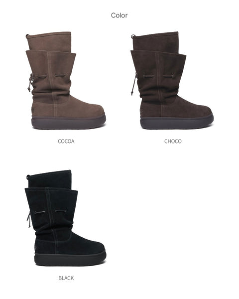 [Rockfish Weatherwear] Cloudy Layered Boots | 層次抽繩麂皮長靴・3色