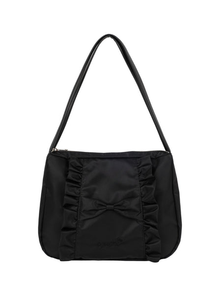 [ovuni] CLASSIC RUFFLE BAG (Black Nylon)