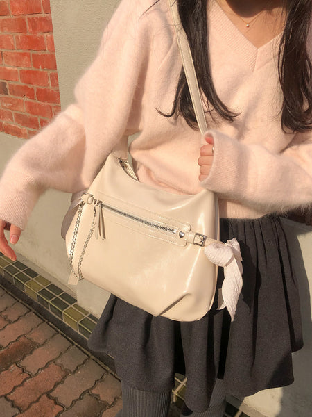 [ovuni] BELTED RIBBON BAG CREAM