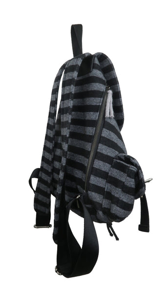 [TENSE DANCE] Wool Stripe Backpack (Black)