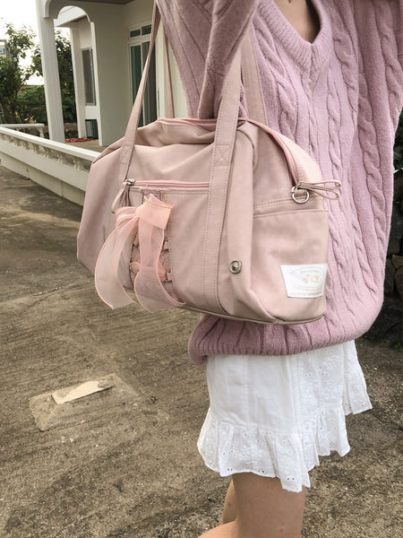 [ovuni] DAILY RIBBON GYM BAG (NUDE PINK)