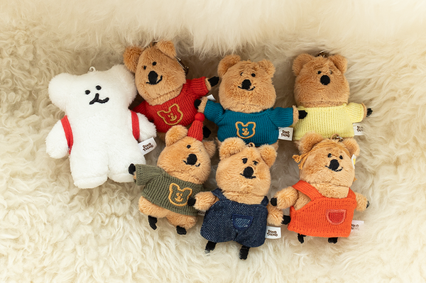 [Dinotaeng] Quokka in School Flat Fur Keyring (7Types)