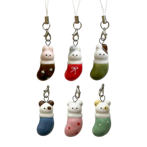 [flo.d studio] Bunny Socks Mini Keyring