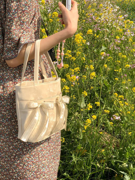 [ovuni] MINI EASY RIBBON BAG SAND BEIGE