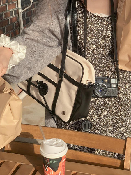 [ovuni] CLASSIC RIBBON SCHOOLBAG CANVAS BLACK