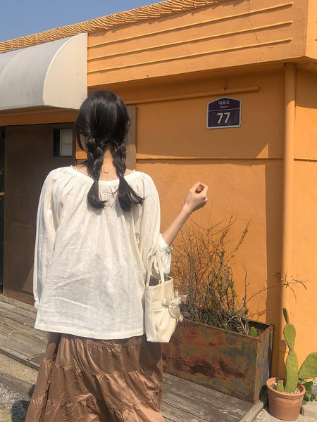 [ovuni] MINI EASY RIBBON BAG SAND BEIGE