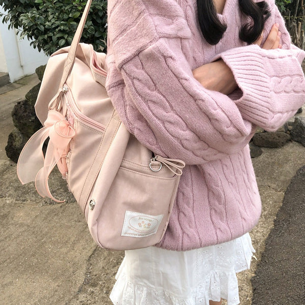 [ovuni] DAILY RIBBON GYM BAG (NUDE PINK)