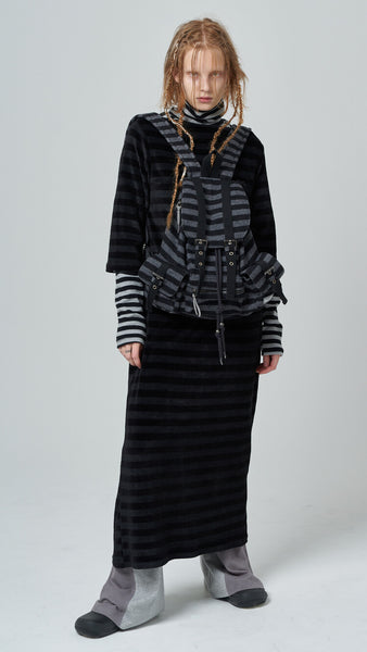 [TENSE DANCE] Wool Stripe Backpack (Black)