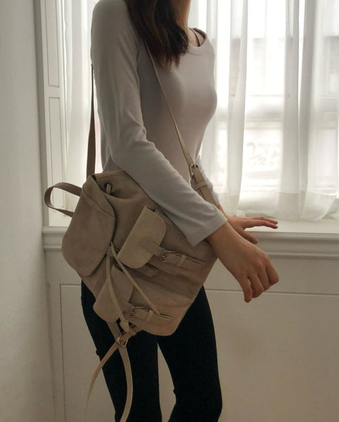 Autumn Suede Pocket Backpack