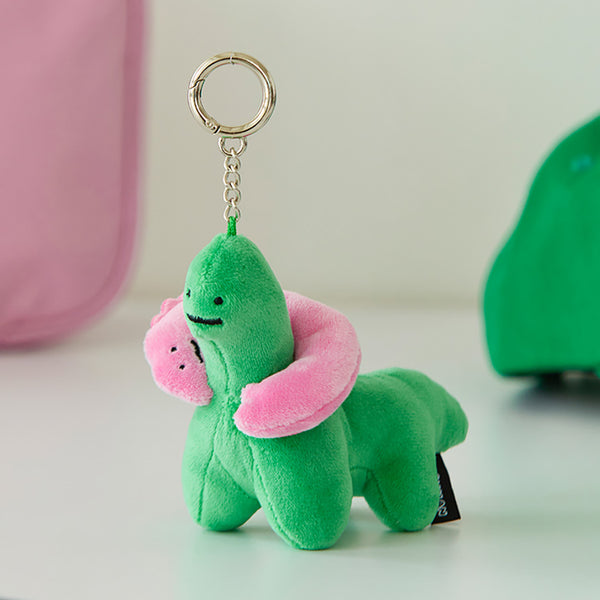 [JOGUMAN STORE] Runaway Basic Flush Keyring (Pink / Green)