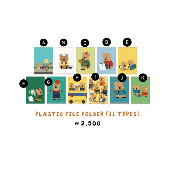 [Dinotaeng] Quokka in School Plastic File Folder (11Types) (PRE-ORDER)