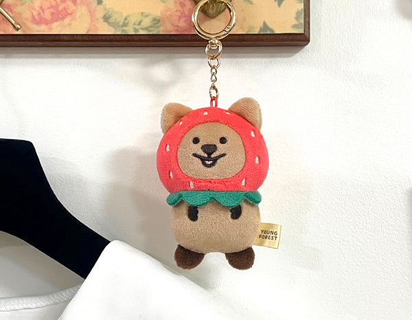 [YOUNG FOREST] Strawberry Quokka Keyring