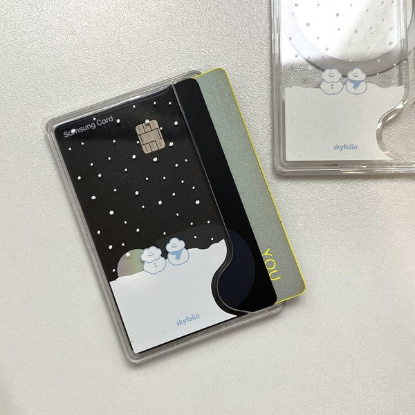 [skyfolio] MagSafe Transparent Card Wallet (Cloud Snowman)