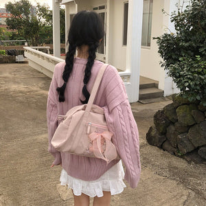 [ovuni] DAILY RIBBON GYM BAG (NUDE PINK)