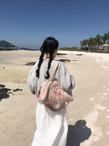 [ovuni] DAILY RIBBON GYM BAG (NUDE PINK)