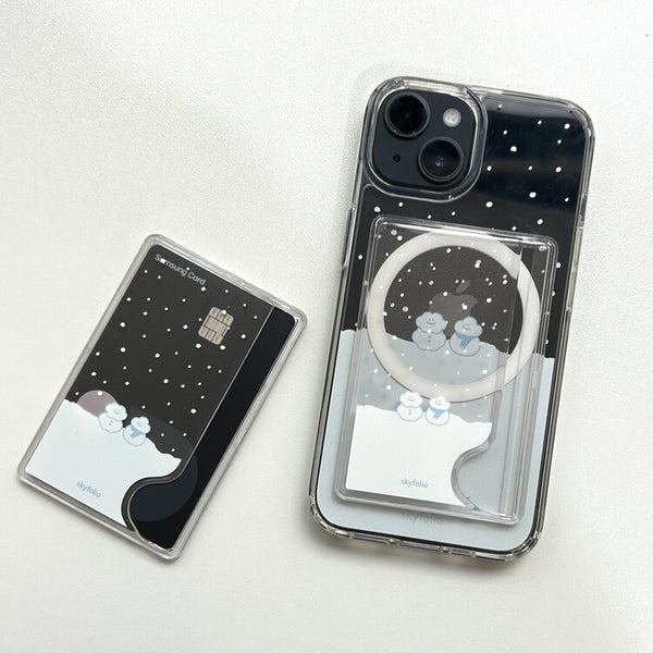 [skyfolio] MagSafe Transparent Card Wallet (Cloud Snowman)