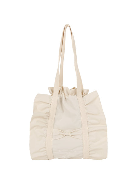 [ovuni] RUFFLE DRAWSTRING BAG (Ivory)