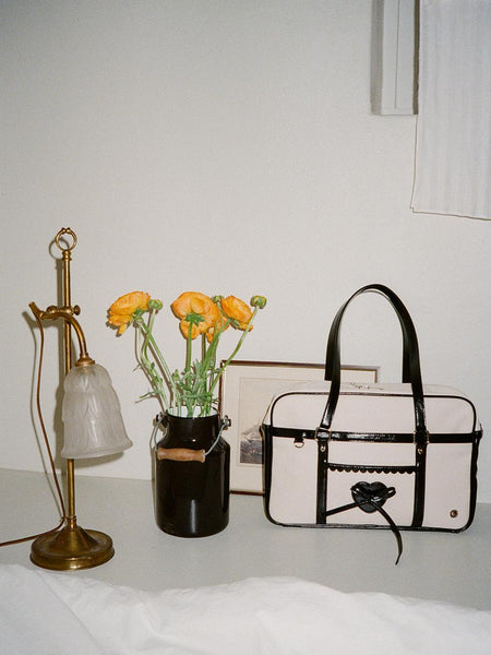 [ovuni] CLASSIC RIBBON SCHOOLBAG CANVAS BLACK