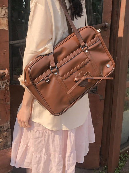 [ovuni] CLASSIC RIBBON SCHOOLBAG VINTAGE BROWN