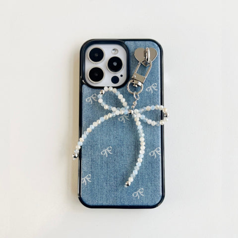 [moodmoons] Ribbon Blue Jeans Epoxy Phone Case
