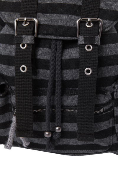 [TENSE DANCE] Wool Stripe Backpack (Black)