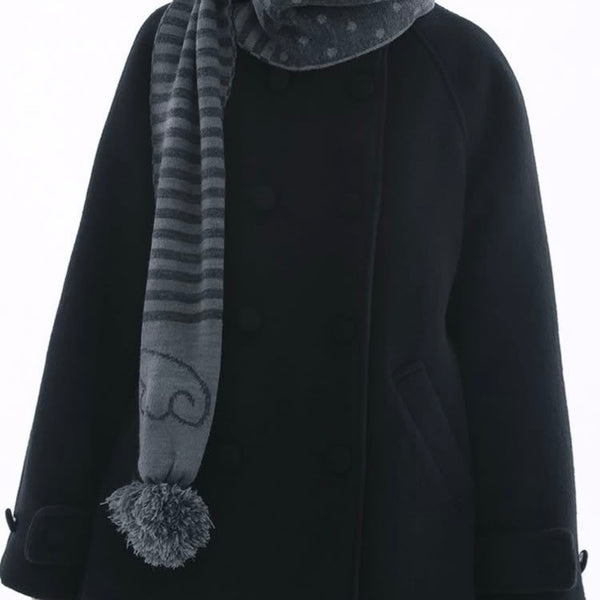 [hugyourskin] Angel Wing Stripe Pom-pom Muffler