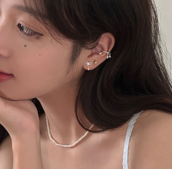 [sora'de] Drop Ribbon Earrings