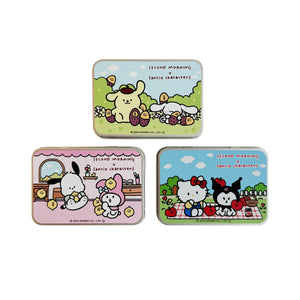 ♡ second morning × sanrio characters ♡ Removable Sticker Tin Case Set