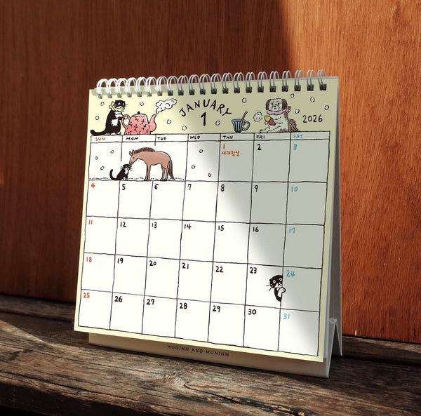 [HUGINN AND MUNINN] 2026 Desk Calendar
