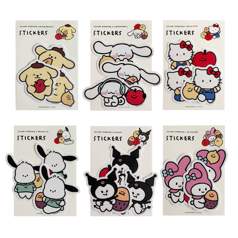 ♡ second morning × sanrio characters ♡ Die-cut Removable Sticker Set