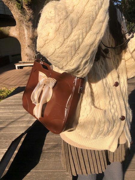 [ovuni] BUSTIER RIBBON BAG CHOCOLATE BROWN