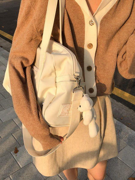 [ovuni] DAILY RIBBON GYM BAG IVORY