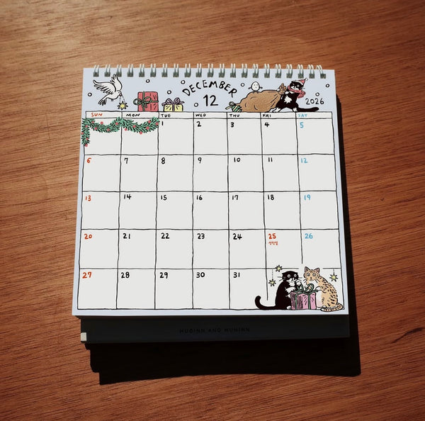 [HUGINN AND MUNINN] 2026 Desk Calendar