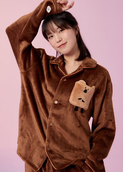 [SPAO X Dinotaeng] Sleeping Pyjama Set (Brown)